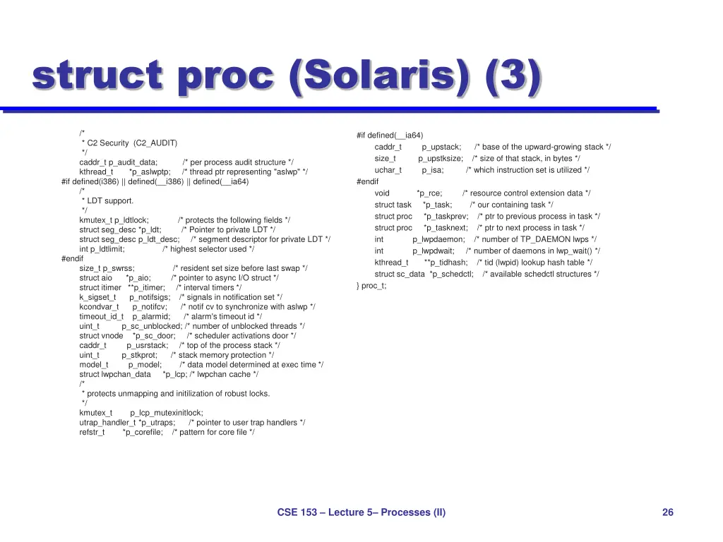 struct proc solaris 3
