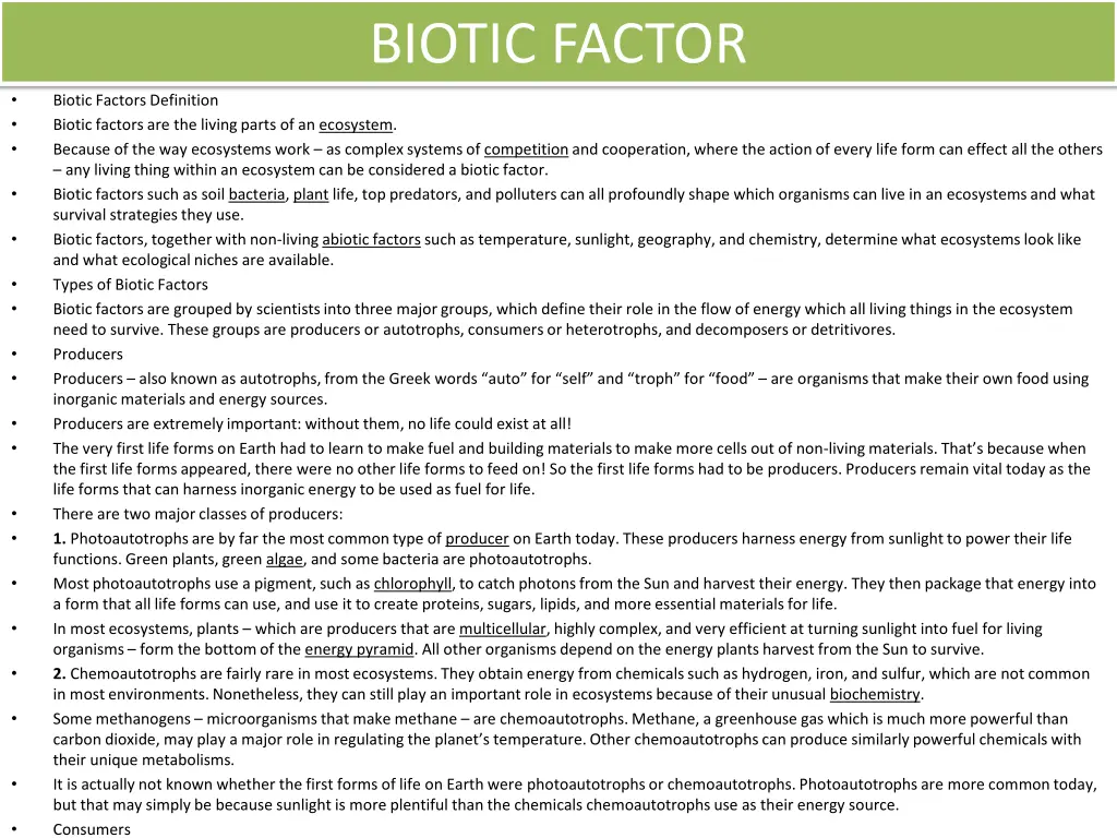 biotic factor