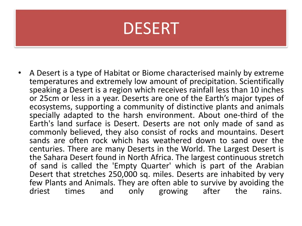 desert