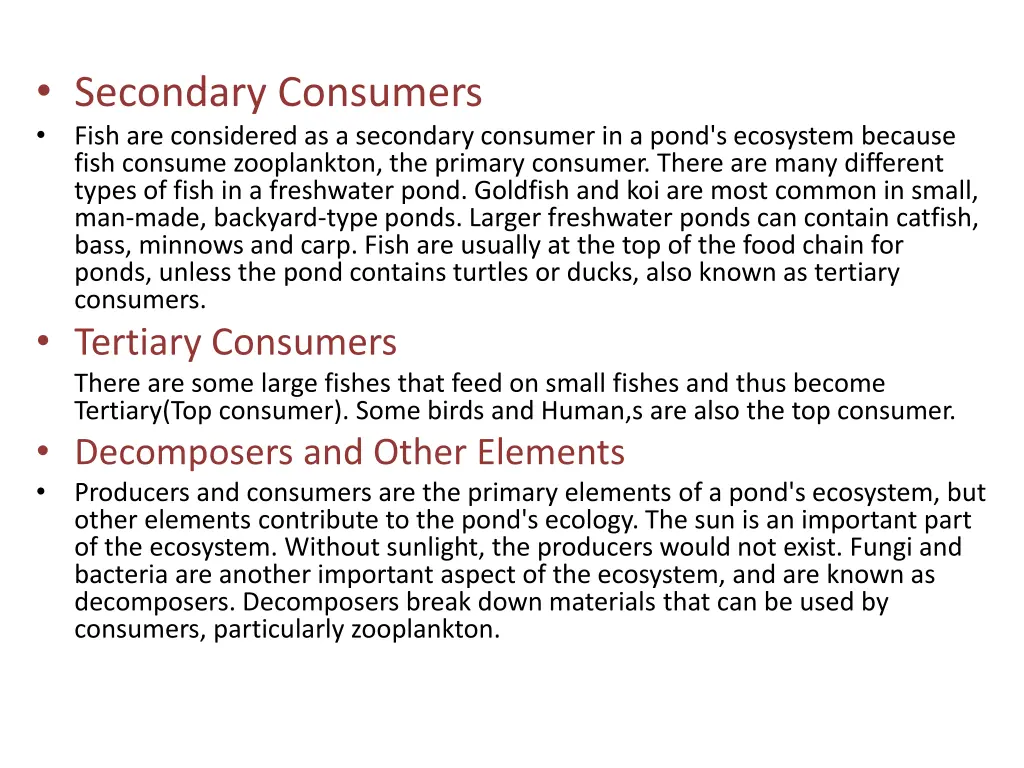 secondary consumers fish are considered
