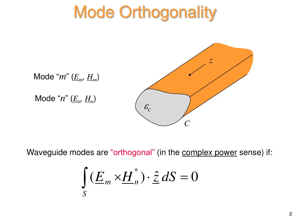 mode orthogonality