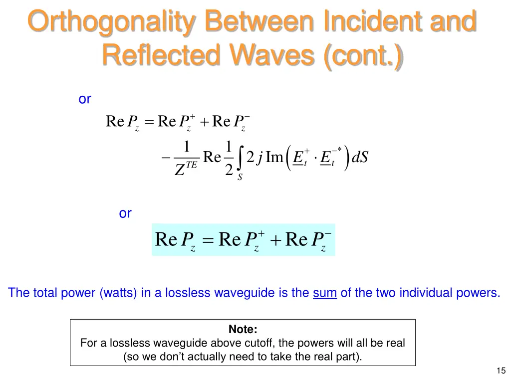 orthogonality between incident and reflected 3