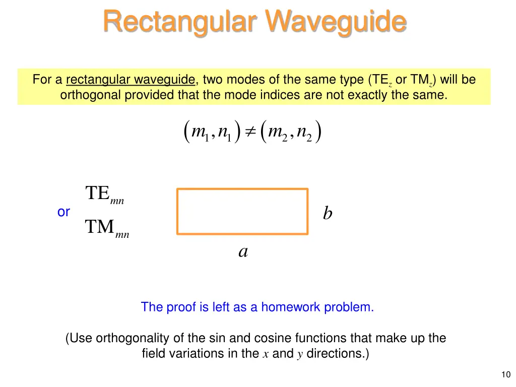 rectangular waveguide