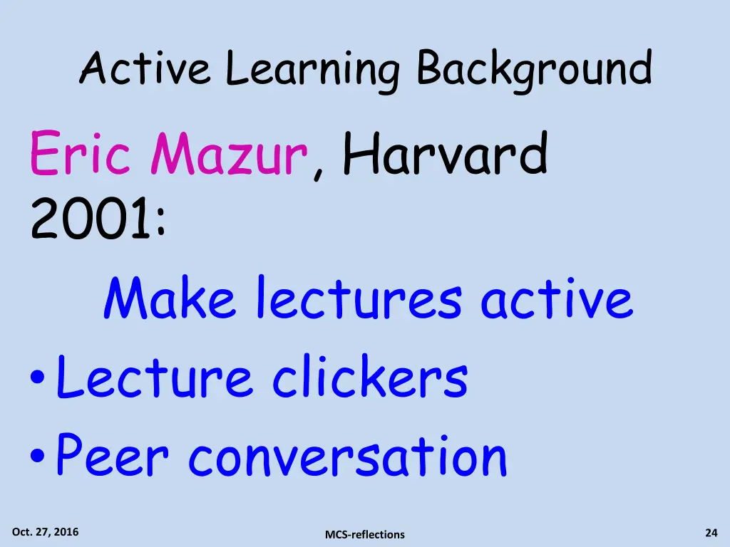 active learning background eric mazur harvard