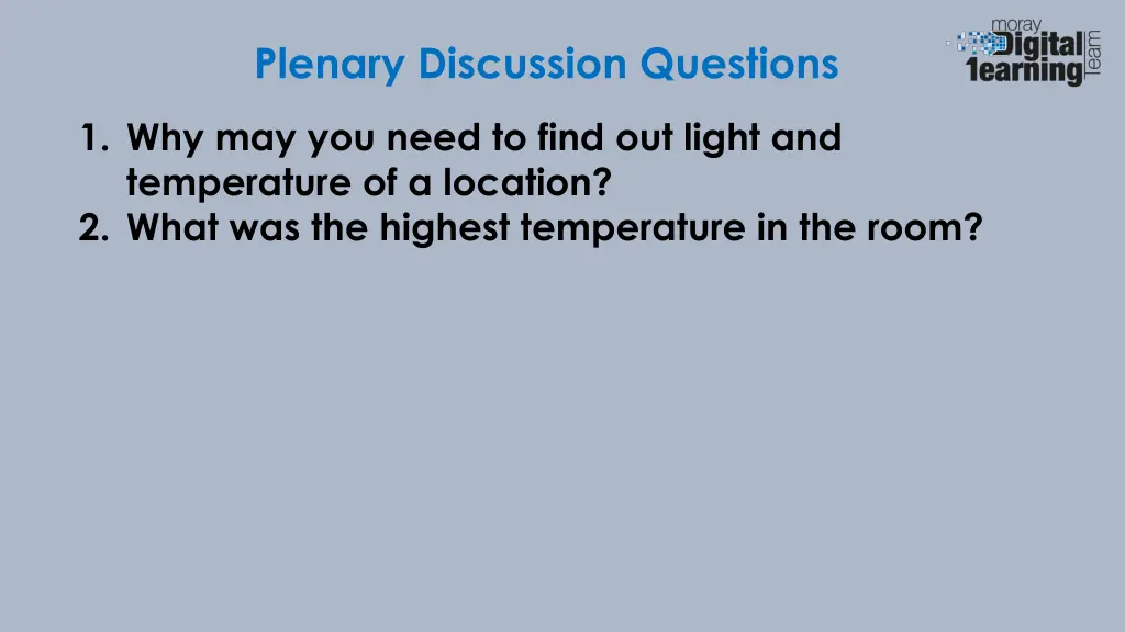 plenary discussion questions