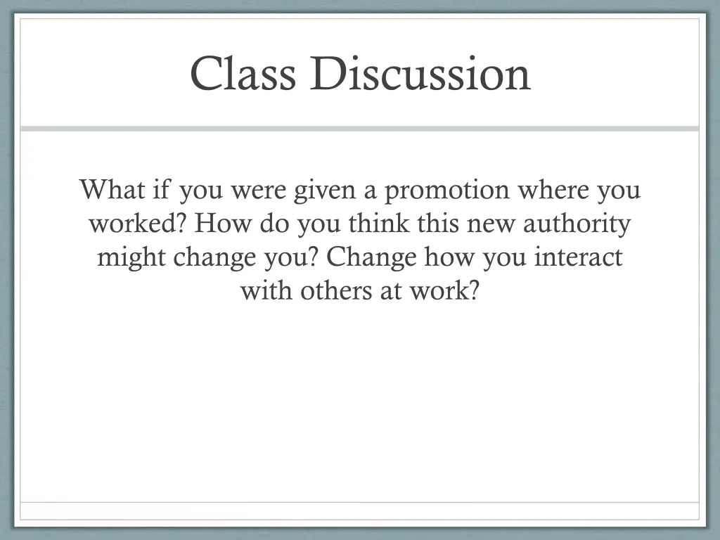 class discussion 1