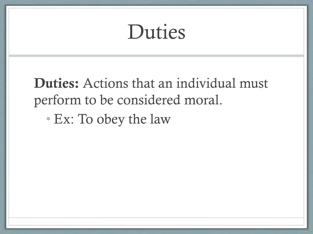 duties