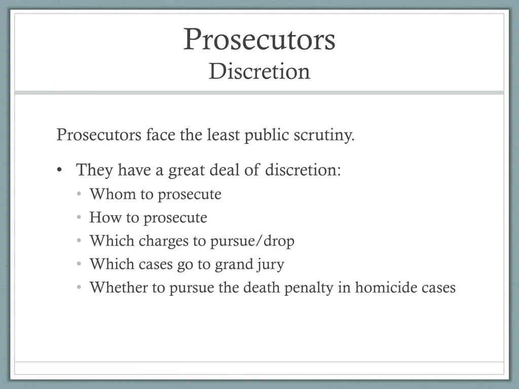 prosecutors discretion