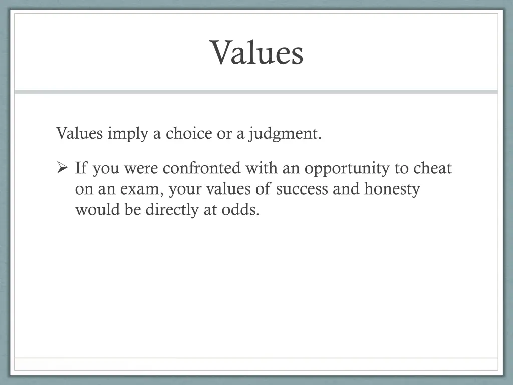 values 1