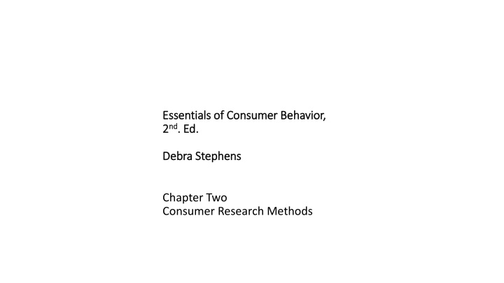 essentials of consumer behavior essentials