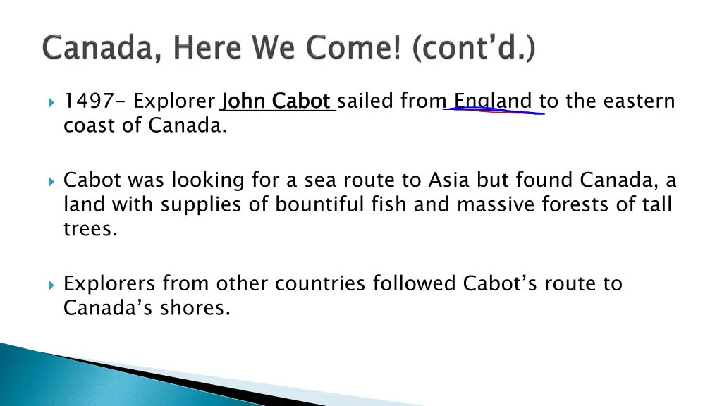 1497 explorer john cabot coast of canada