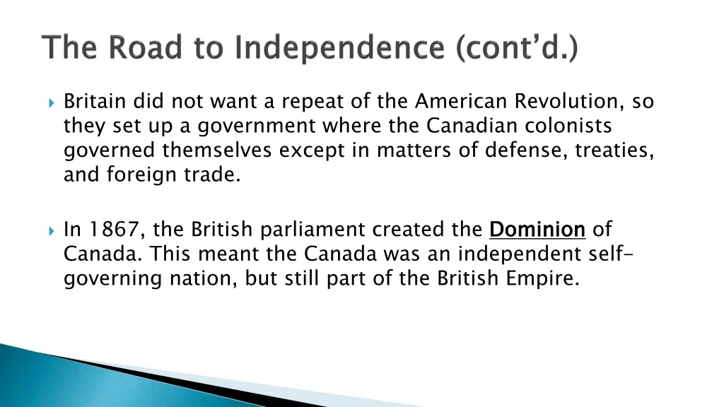britain did not want a repeat of the american