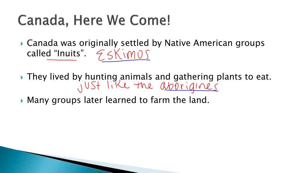 canada was originally settled by native american