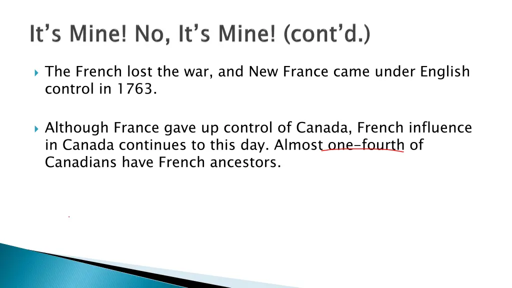 the french lost the war and new france came under