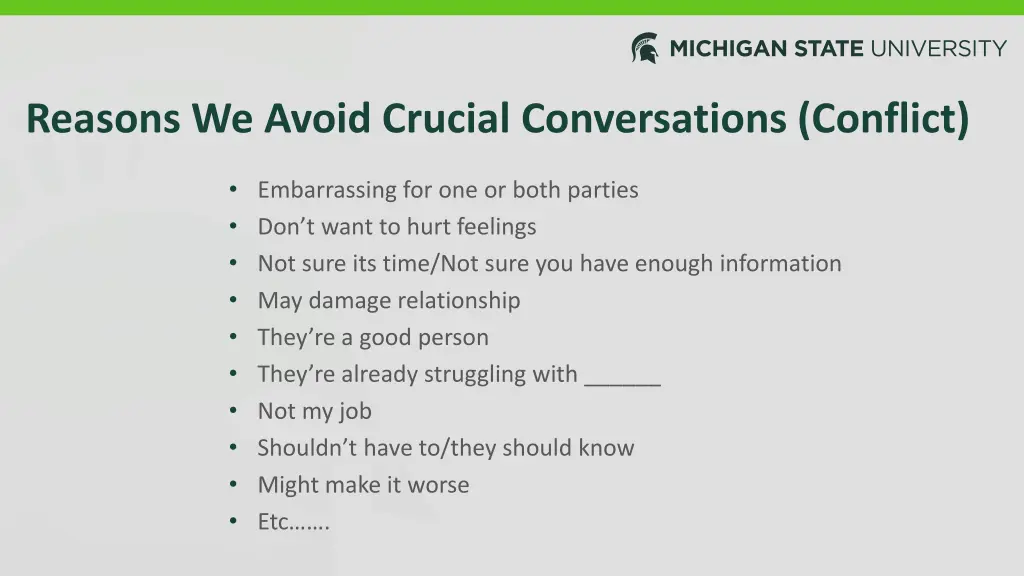 reasons we avoid crucial conversations conflict