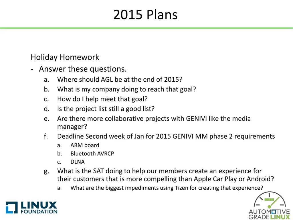 2015 plans