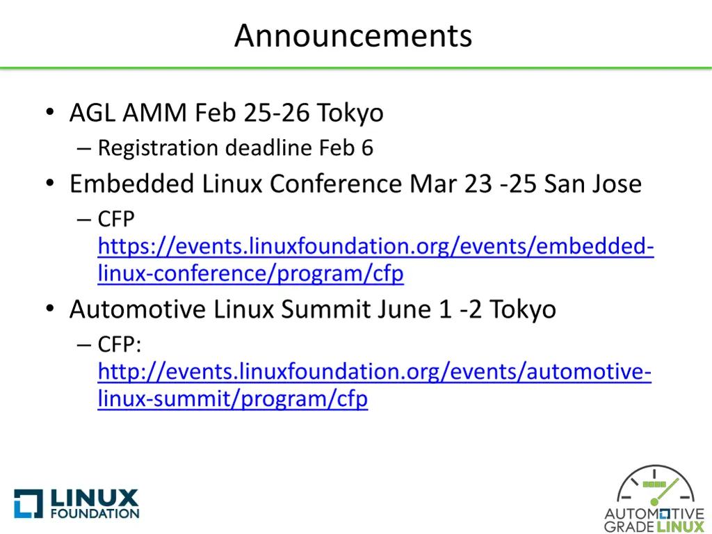 announcements