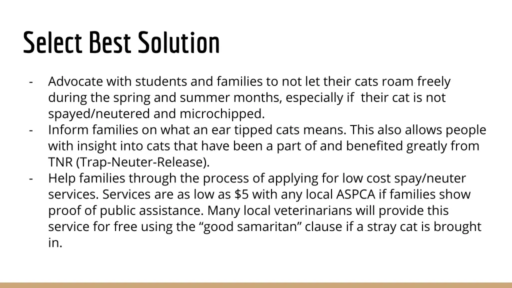 select best solution