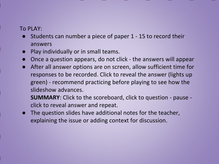 to play students can number a piece of paper
