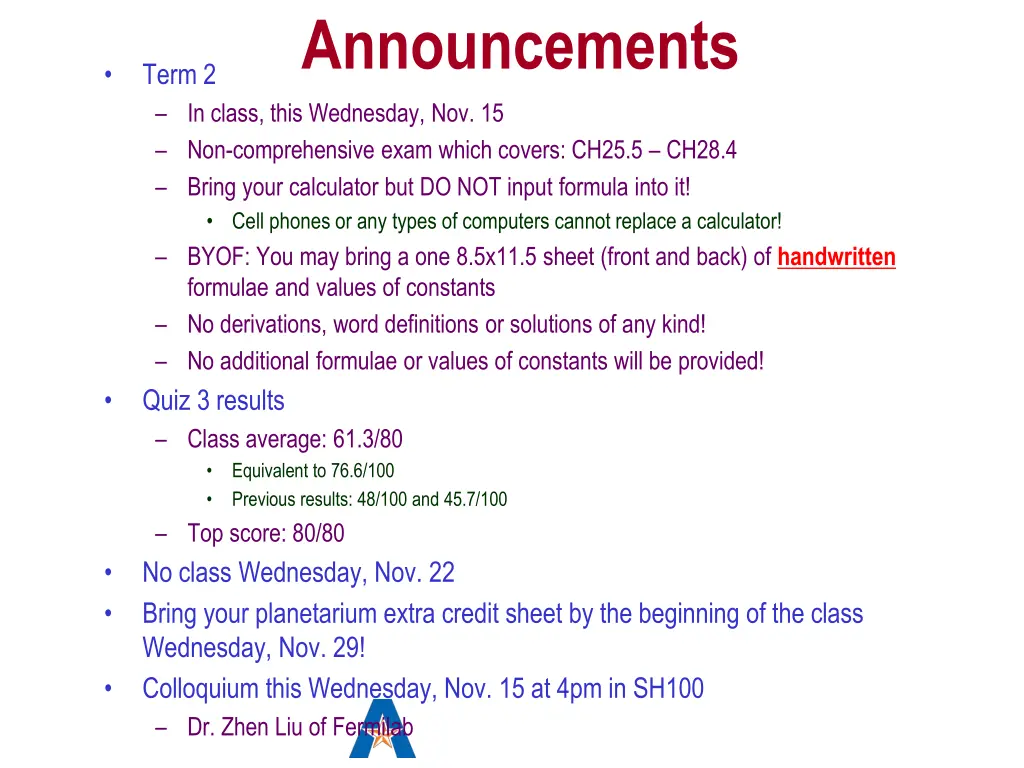 announcements