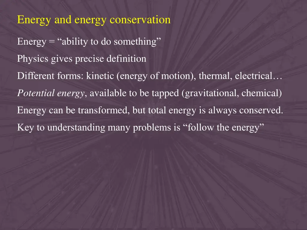energy and energy conservation