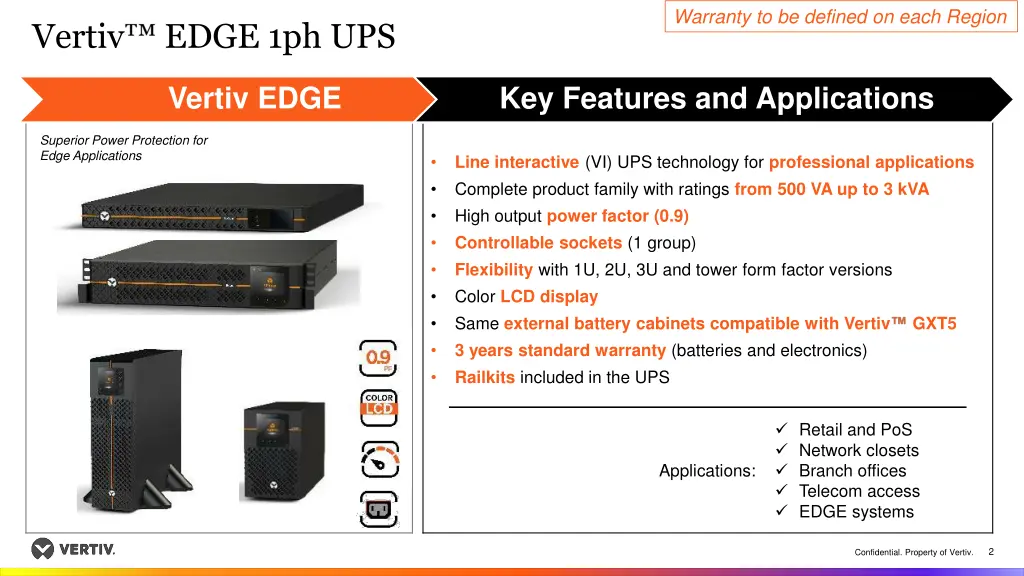 warranty to be defined on each region
