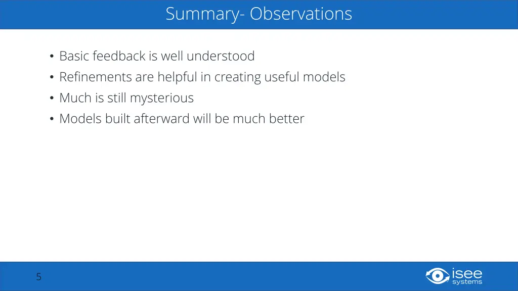 summary observations