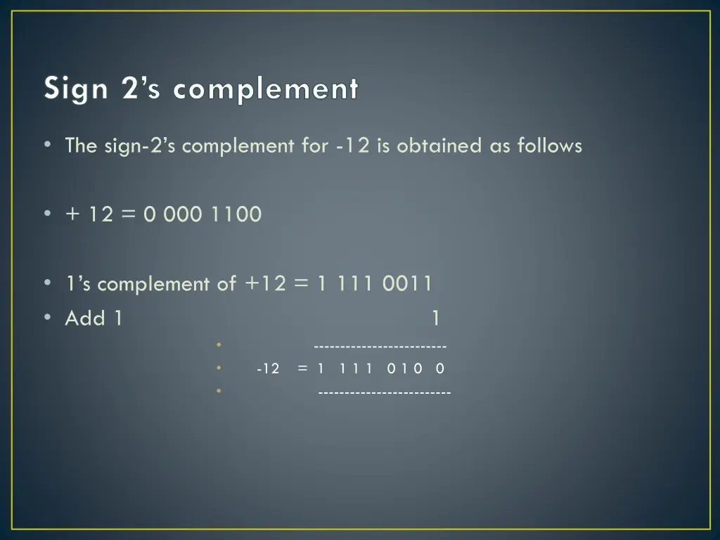 sign 2 s complement