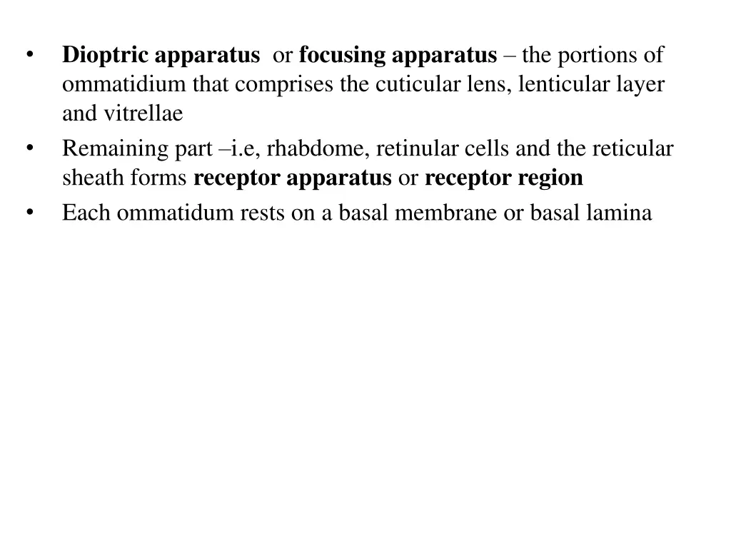 dioptric apparatus or focusing apparatus