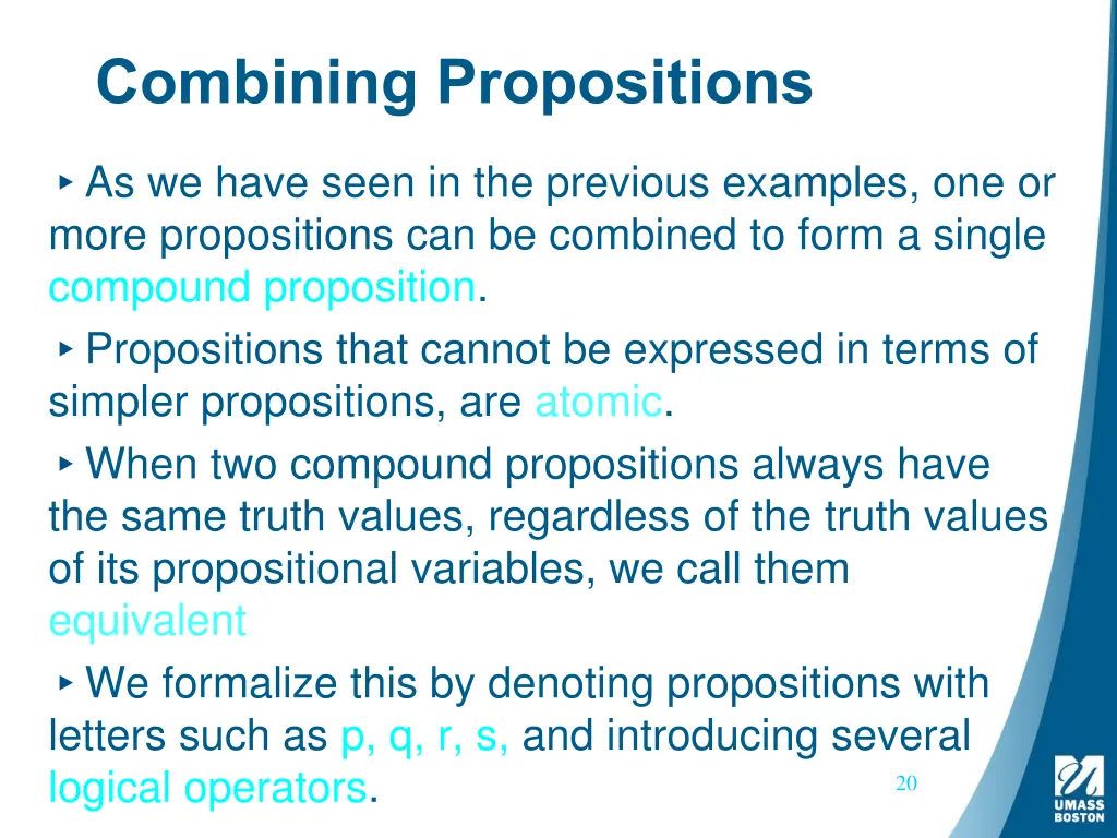 combining propositions