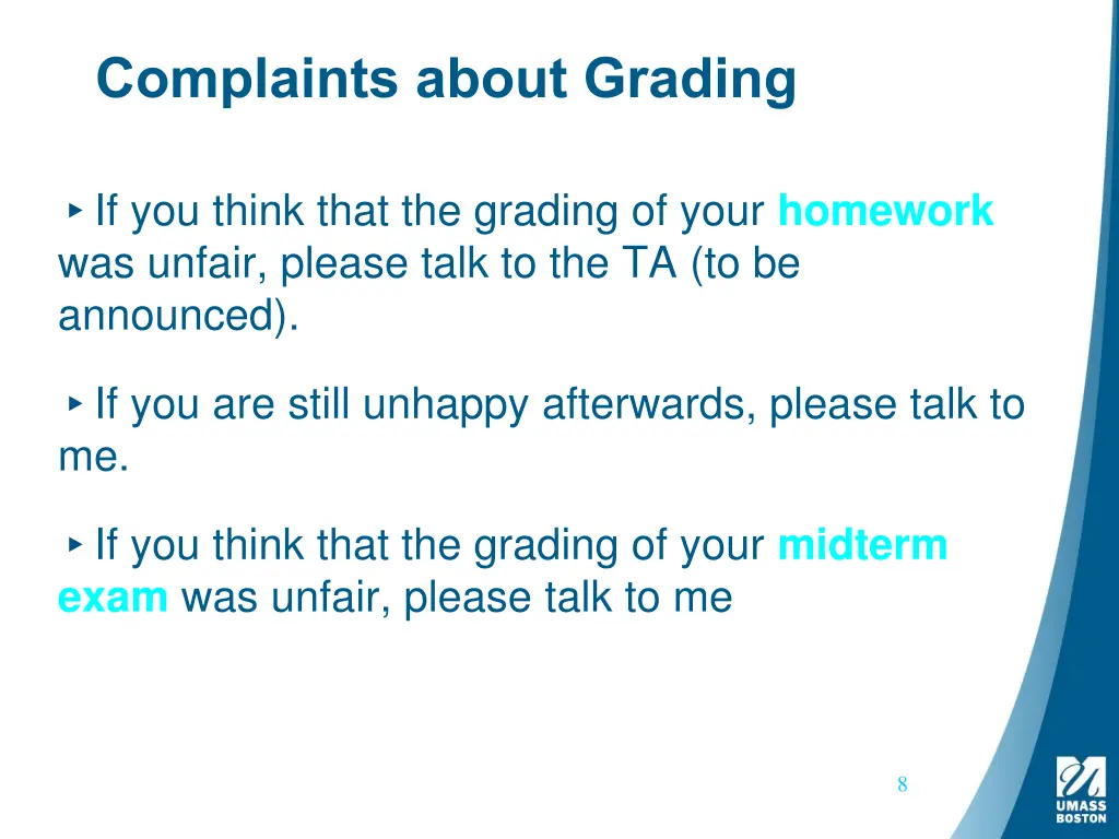 complaints about grading