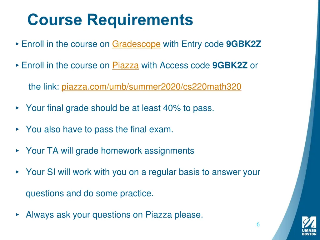 course requirements