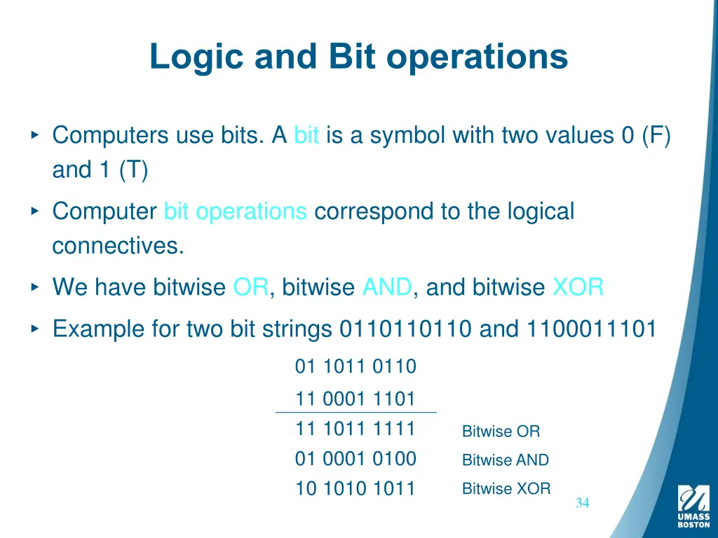 logic and bit operations