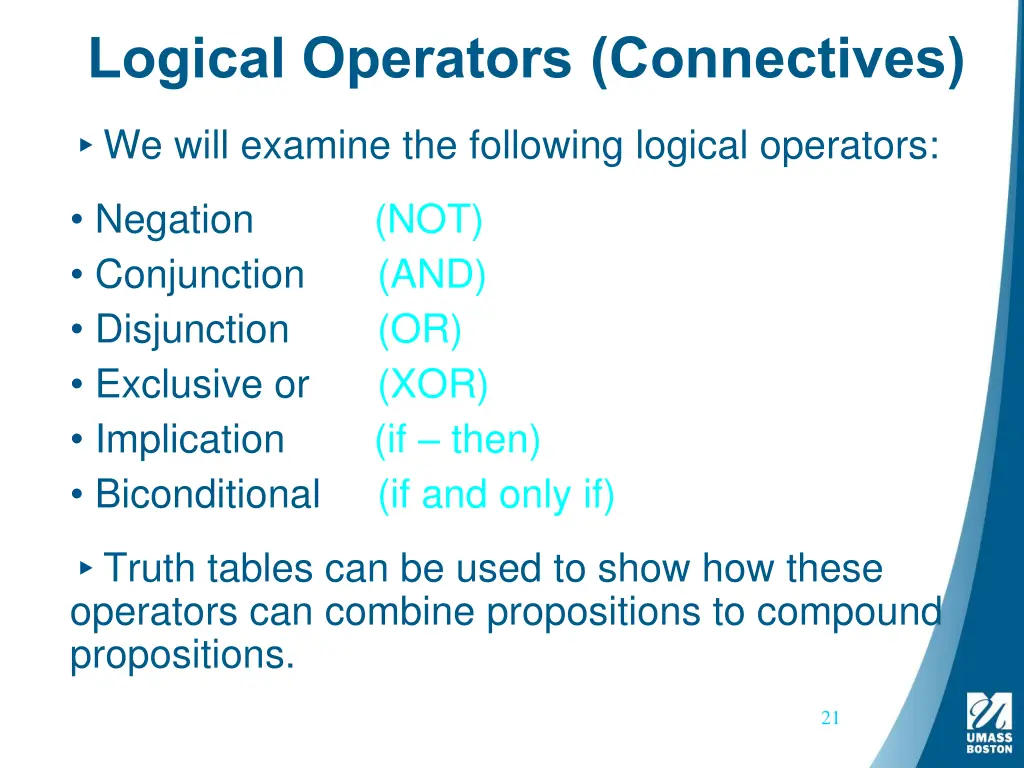 logical operators connectives