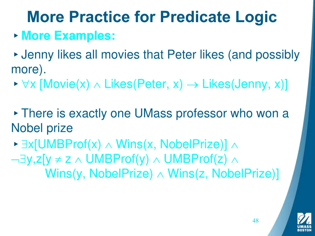 more practice for predicate logic more examples