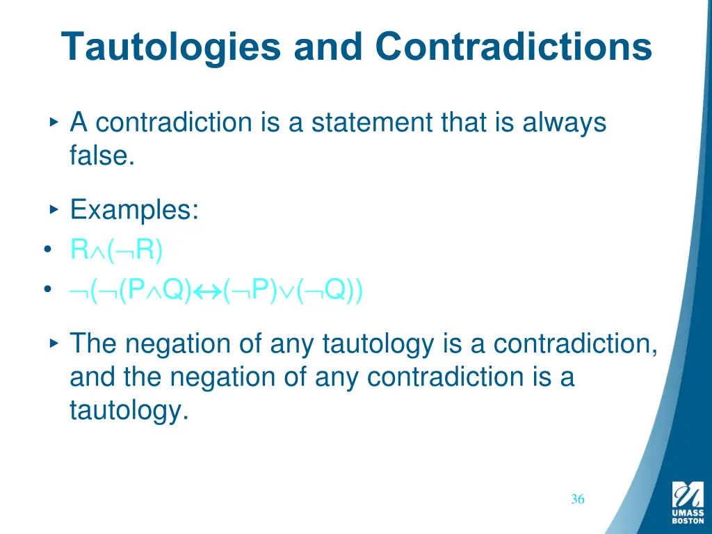 tautologies and contradictions 1