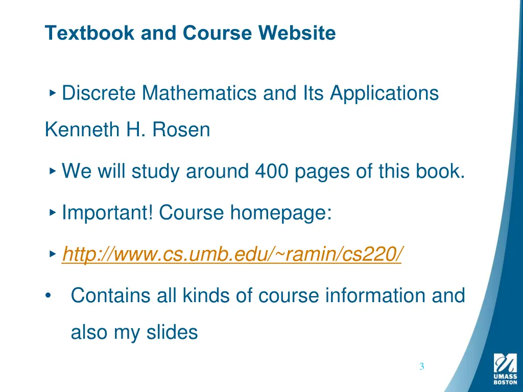 textbook and course website