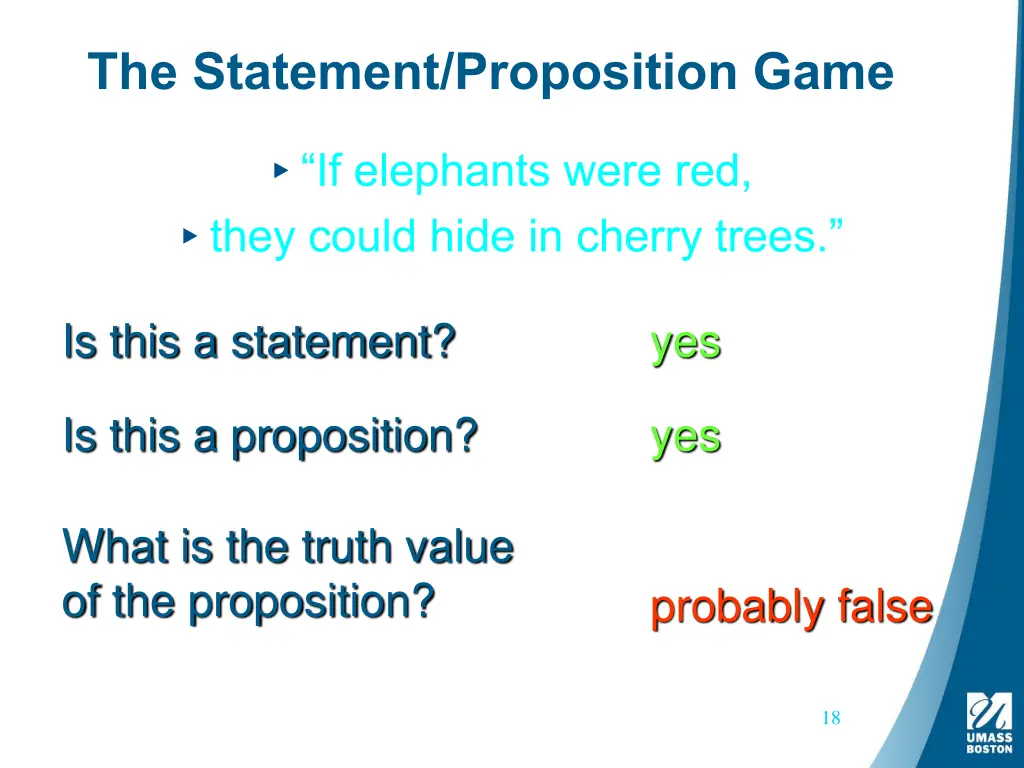 the statement proposition game 5