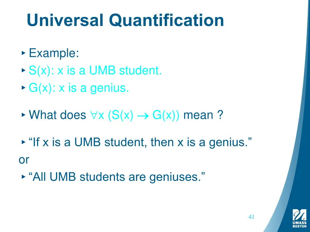 universal quantification 1