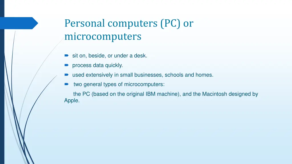 personal computers pc or microcomputers