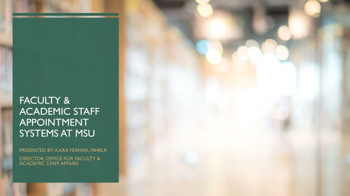 faculty academic staff appointment systems at msu