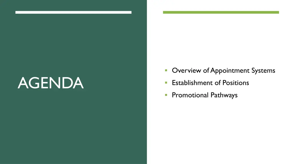 overview of appointment systems