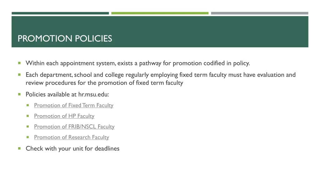promotion policies