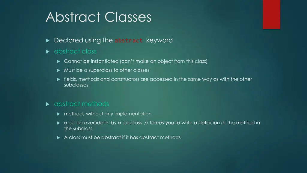 abstract classes