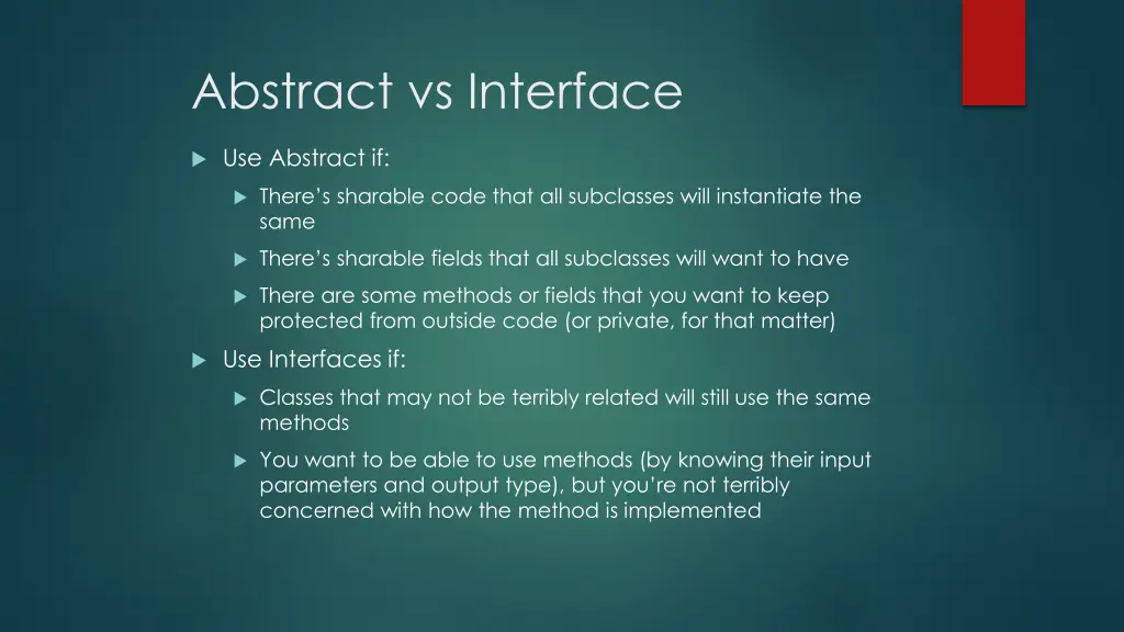 abstract vs interface