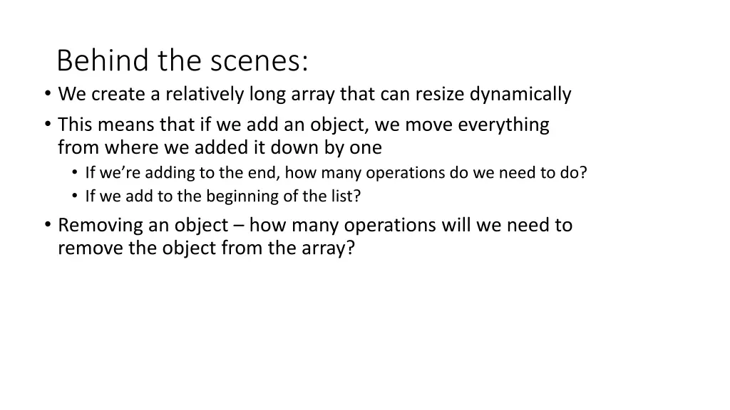 behind the scenes we create a relatively long