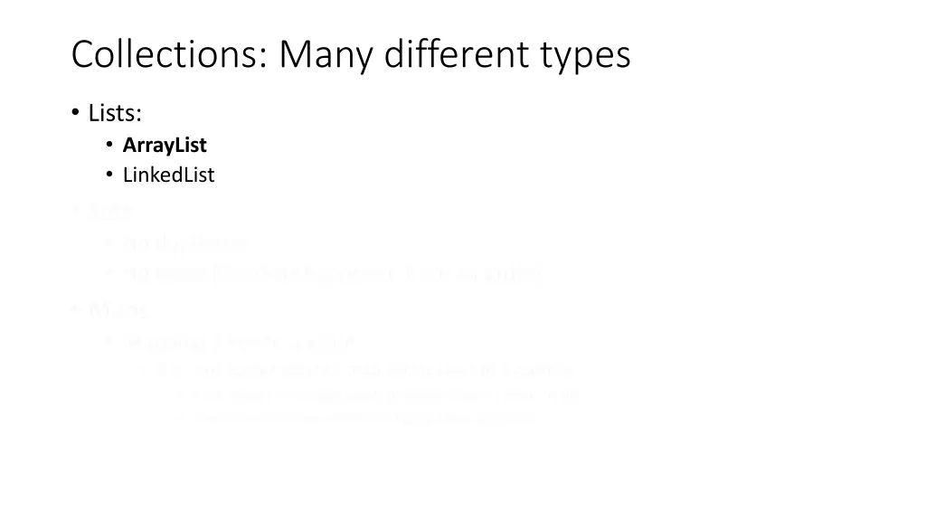 collections many different types