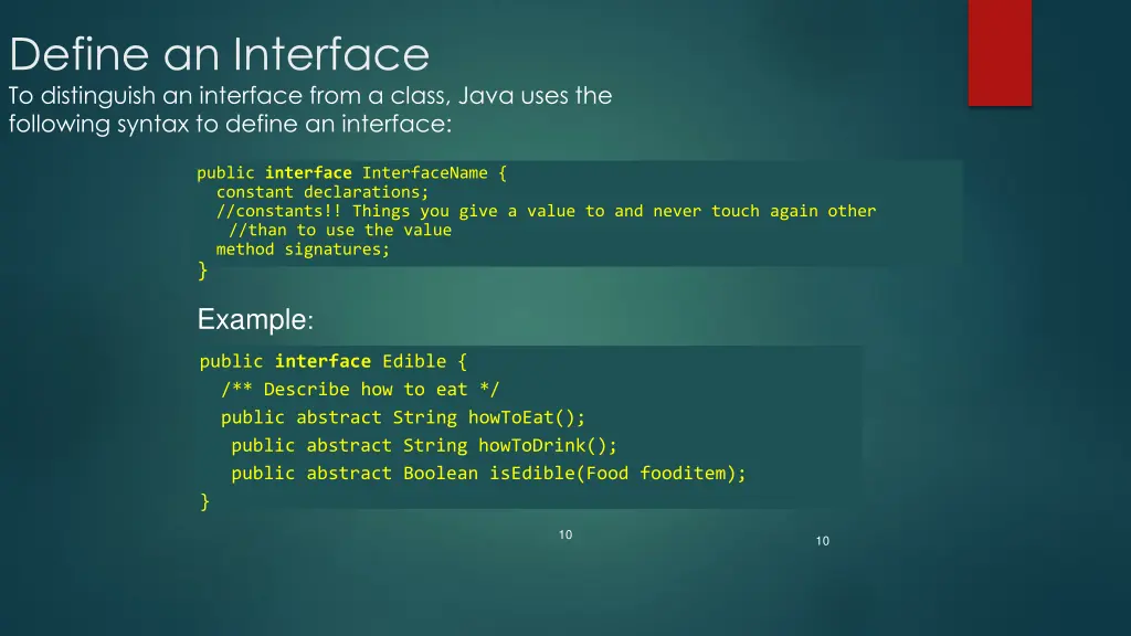 define an interface to distinguish an interface