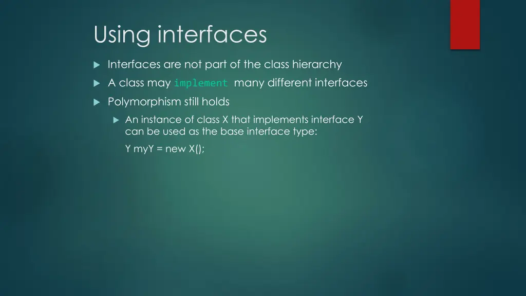 using interfaces