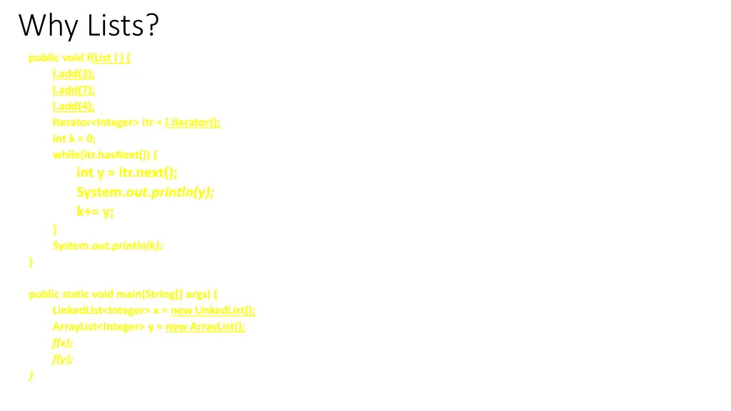 why lists